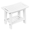 thumbnail image 1 of Banco de ducha, taburete, silla de baño, regalo con estante de almacenamiento y asa para sala de yoga Blanco, 1 of 8