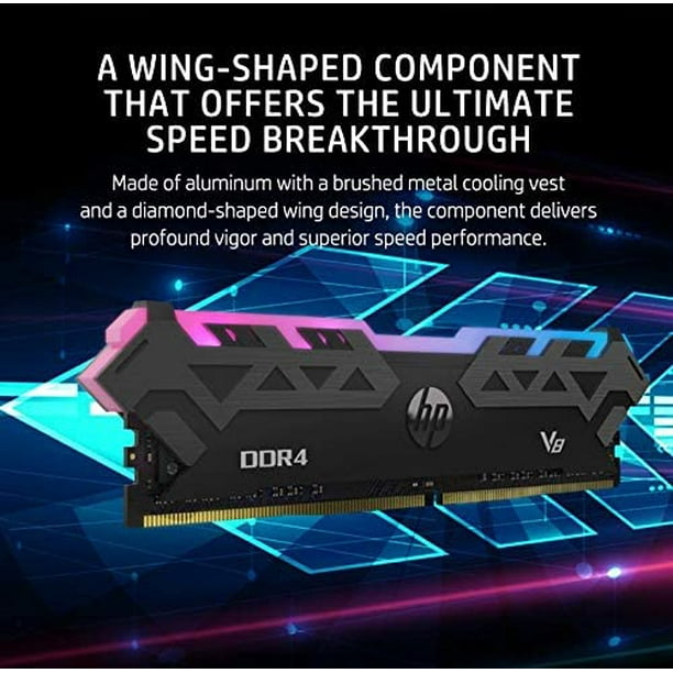 Kassér Bi smør HP V8 16GB (8GBx2) RGB RAM 3000 MHz DDR4 CL16 1.35V Desktop Computer Gaming  LED Memory Kit - 8MG00AA#ABC - Walmart.com