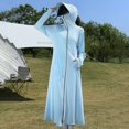 thumbnail image 5 of QHFBli Sun Protection Clothing Women Long Sleeve UPF 54+ Swimsuit Cover Up Lightweight Full Zip UV Dresses for Women, 5 of 9