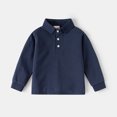 thumbnail image 2 of WUANDIXFA Boys T Shirts Casual Long Sleeve Fashion Cotton Kids Fall Clothes Solid Basic Layering Tee Fashion Baby Boy Shirts,Navy,2-3 Years, 2 of 8
