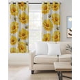 thumbnail image 2 of Golden Chrysanthemum Kitchen Curtains Farmhouse Bees Floral Burlap Cafe Short Curtains for Bathroom Blackout Window Curtain Grommet Small Window Treatment Drapes for Bedroom Living Room 42"x45"x2, 2 of 9