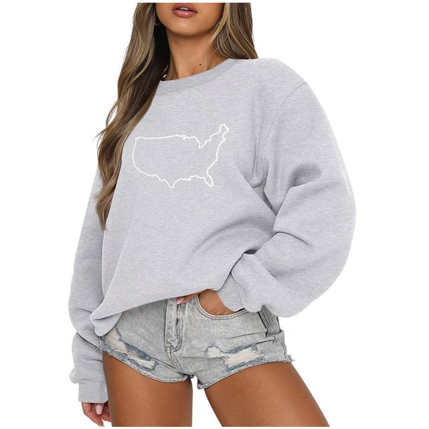 ICHUANYI Liquidación Moda Mujer Impreso Suelto Manga Larga Blusa Cuello Redondo Casual Tops Sudadera ICHUANYI WER202308173936