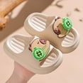 thumbnail image 3 of LIIPEE Girls Boys Slippers Summer Fashion Cartoon Open Toe Non- Soft Sole Flip Flops On Water Shoes Kids Casual Outdoor Slipper,White,5-5.5 Years, 3 of 5