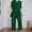 Green, variant on Women's Pure Color Trousers Suit 2 Piece Set Casual Outfit Round Neck Pocket Design Comfortable Pant Suits for Spring Summer