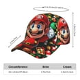 thumbnail image 2 of Saiise Men Women Mario Bj Print Sported Baseball Cap Adjustable Golf Cap Dad Hat Outdoor for Running Workouts and Outdoor Activities All Seasons, 2 of 6