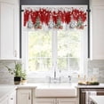 thumbnail image 3 of Red Christmas Kitchen Curtains and Valances Set, Dwarf Present Xmas Ball Snowflake Winter Rod Pocket Window Valance 18 Inch Window Curtain Panels for Living Room Bedroom Laundry, 27.5x36in, 3 Pieces, 3 of 7