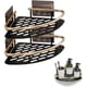 thumbnail image 3 of Shower Caddy 2 Pack Adhesive Wall Mounted No Drilling Washstand Organizer Aluminum Alloy Rustproof Shelf Bathroom Kitchen Storage Rack Matte Black Gol, 3 of 4