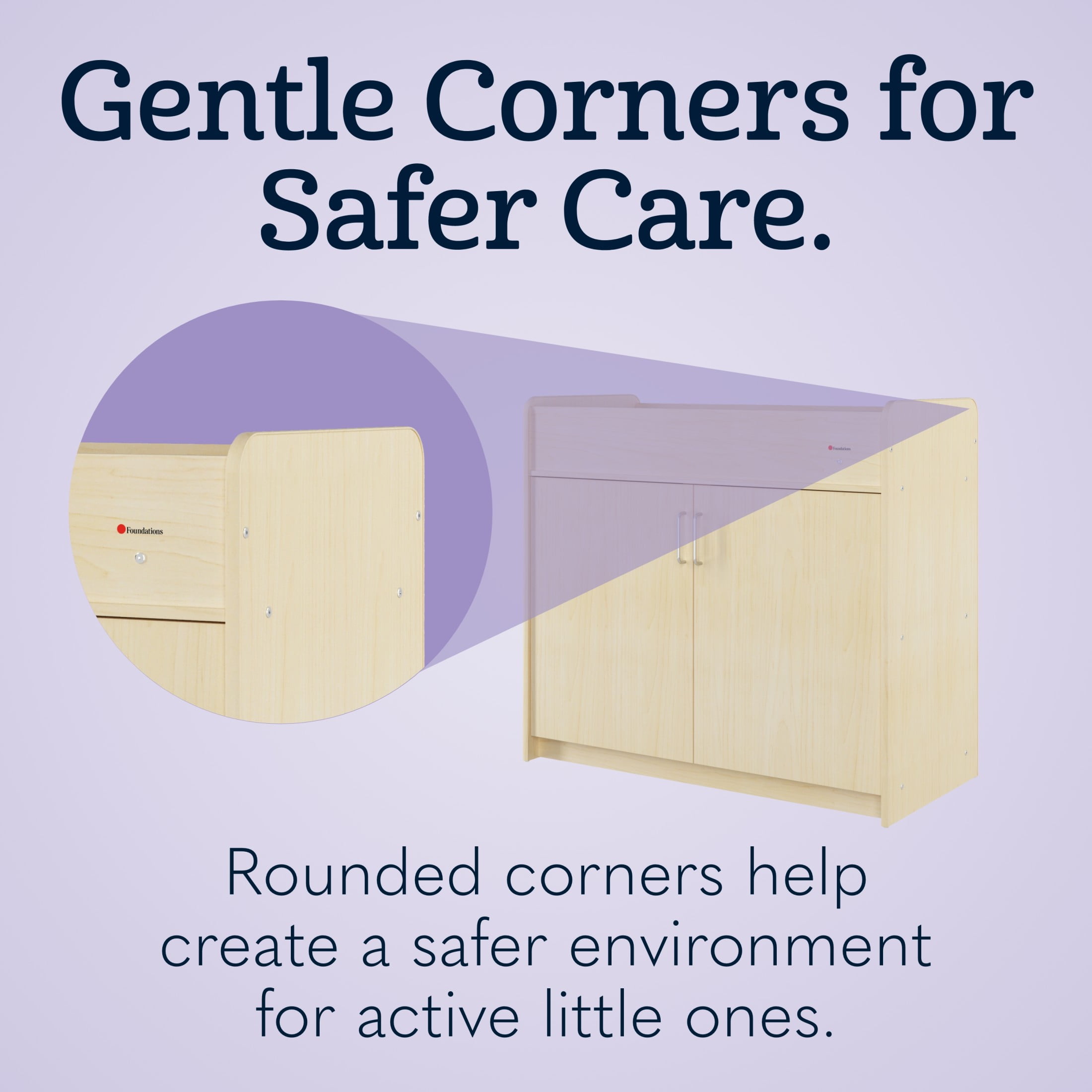 Foundations SafeSwing Changing Table, Built-In Storage, Soft-Close Hinges, Natural