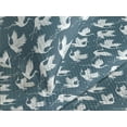 thumbnail image 3 of Ambesonne Bird Print Quilted Coverlet 3 Pcs, Retro Exotic Crane Asian, King Size, Dark Cadet Blue and White, 3 of 4