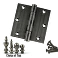 thumbnail image 2 of EMBASSY Door Hinge 3.5 x 3.5 Solid Brass Pewter with Ball Tips, 2 of 7