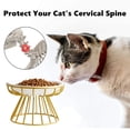 thumbnail image 5 of Ceramic Cat Bowl with Metal Stand Raised Cat Bowls Elevated Kitten Dish Pet Food and Water Feeding Station for Indoor Kitty Puppy Small Dog - type:style3, 5 of 7