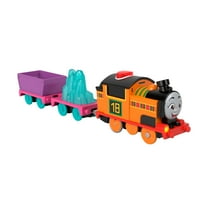 Thomas & Friends Talking Nia Toy Train, Motorized Engine with Phrases & Sounds, 4 Pieces