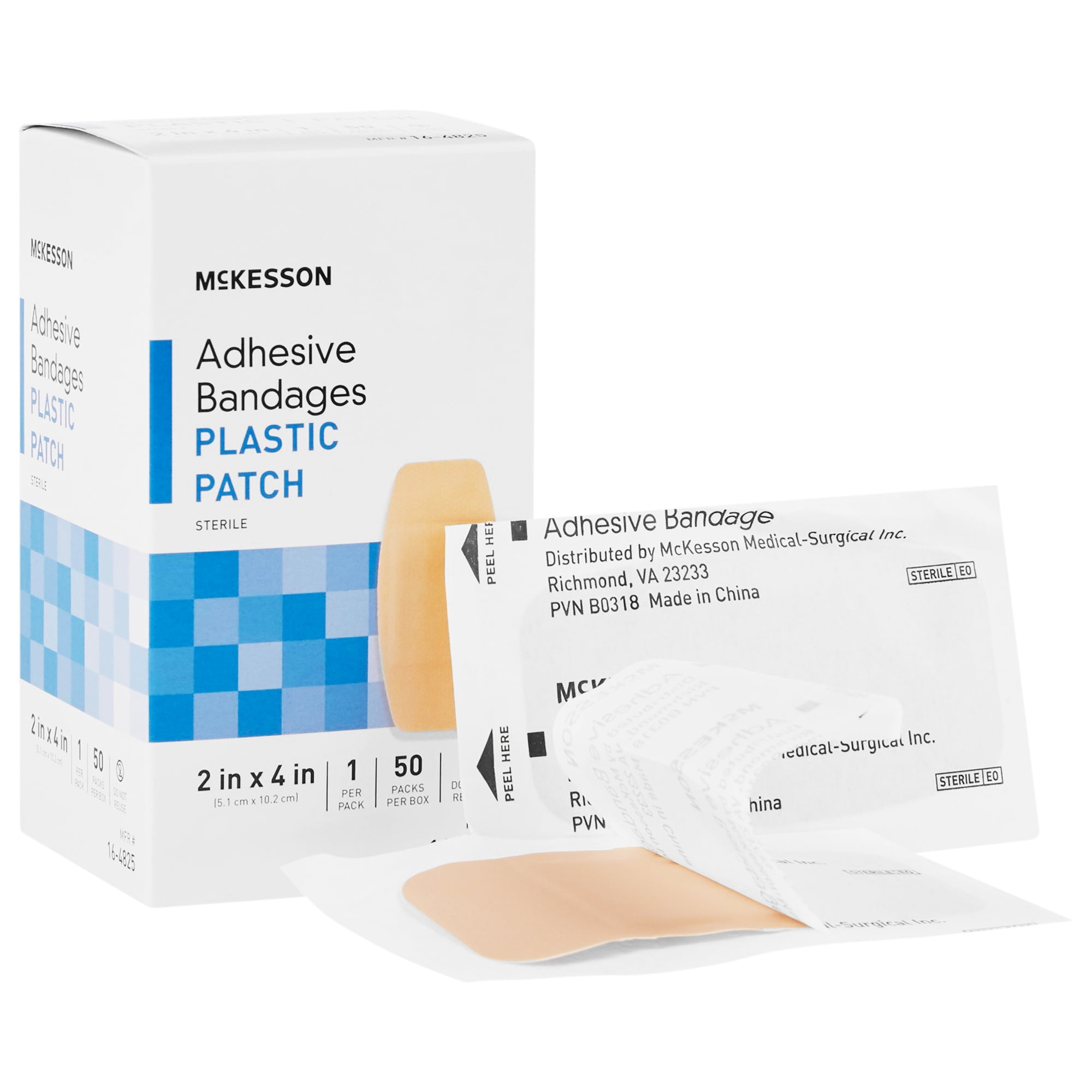 Adhesive Bandages Plastic Strips 2" X 4" - Long Lasting, Latex Free, 50 Count