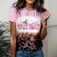 thumbnail image 2 of TSADFHJI Hauts et Blouses pour Femmes Rouge Femmes Décontracté Simple Col Rond Manches Courtes T-Shirt Tee Femmes Drôle Imprimé Mode T-Shirt Hauts TTTG, 2 of 4