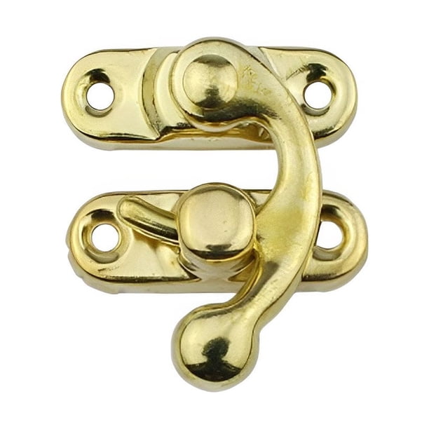 Eigraketly Candado antiguo Cerradura de gancho de hierro Cerradura de seguridad Oculto Capturas Decoración Joyero Muebles Accesorios de hardware Herramientas y ferretería Gancho derecho amarillo