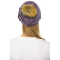 thumbnail image 3 of C.C Hat-43 Thick Warm Cap Hat Skully Faux Fur Pom Pom Cable Knit Beanie Violet, 3 of 4