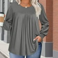 thumbnail image 6 of FAIWAD Womens Plus Size Tops Long Sleeve Pleated Dressy Going Out Shirts Casual Loose Fall Winter Blouse, 6 of 8