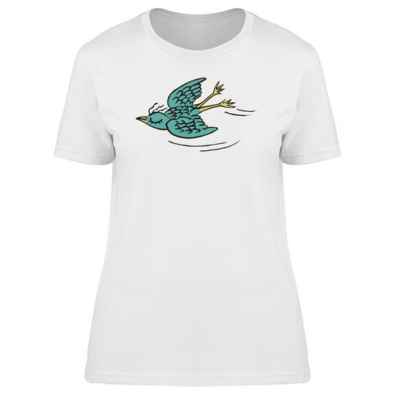 Blue Bird Flying Closed Eyes T-Shirt Women -Image by Shutterstock, Female x-Large