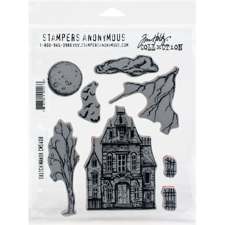UPC: 0787790001133 | Tim Holtz Cling Stamps 7 X8.5 -Sketch Manor