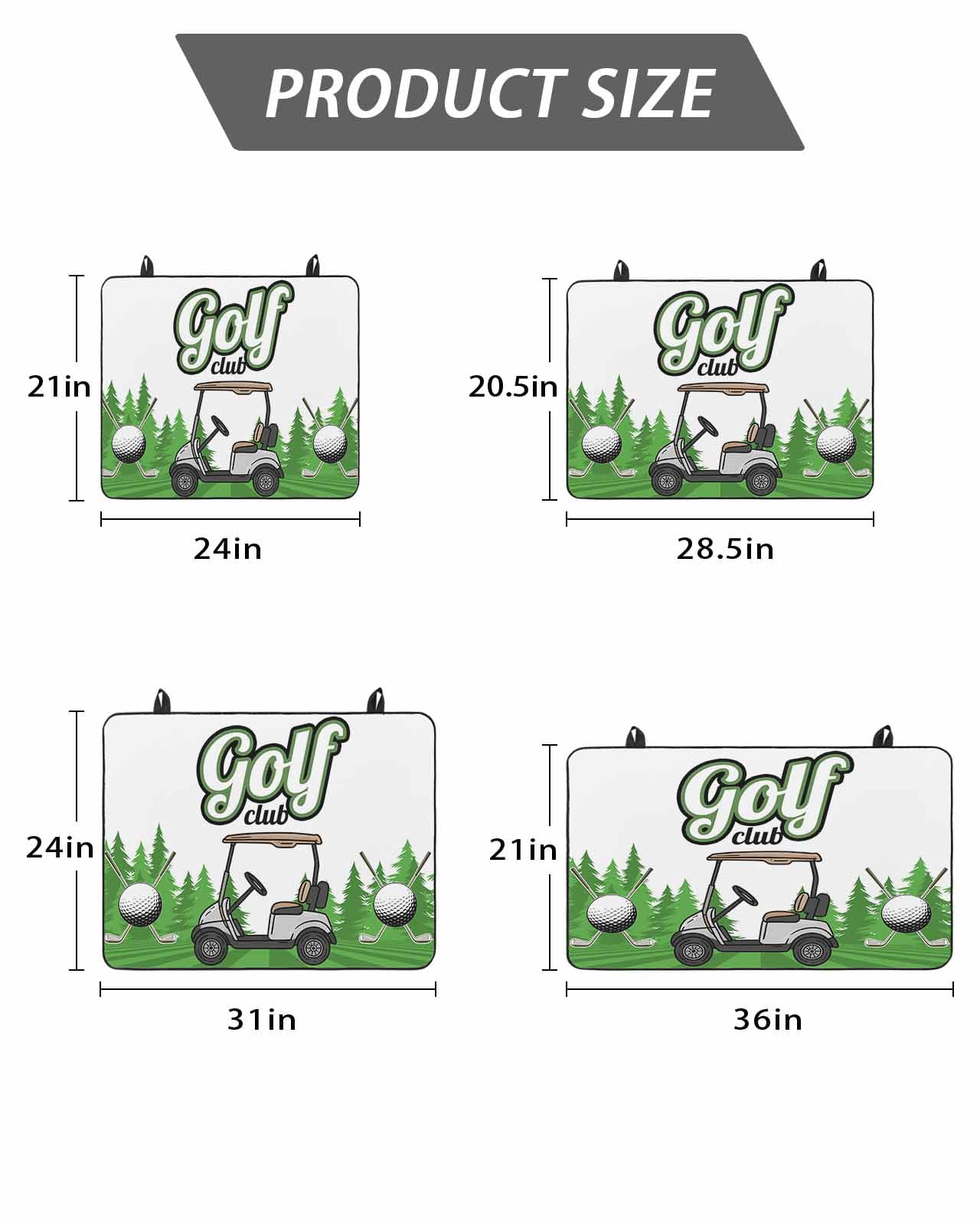 Stove Top Covers for Electric Stove, Golf Glass Stovetop Cover Protector, Green Forest Tree Balls Clubs Sports Cartoon Induction Cooktop Protector Oven Mat for Kitchen Countertop 24"x21"
