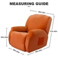 thumbnail image 4 of CJC Velvet Recliner Covers, Stretch Armchair Slipcovers, 4-Piece for 1 Cushion Reclining Sofa, Single Seat Recliner Protector, 10 Colors, 4 of 9
