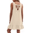 thumbnail image 5 of BUIGTTKLOP Sundresses for Women Sleeveless Mini Dresses Crewneck Ruffle Hem Loose Fitted Summer Dresses, 5 of 5
