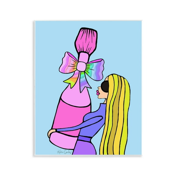 Stupell Industries Bold Fashionista with Wine Bottle People Painting Unframed Art Print Wall Art, 11 x 14