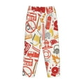 thumbnail image 5 of Disketp Firefighter Icons Print Women'S Comfy Pajama Pants Casual Drawstring Palazzo Lounge Wide Leg Pants, 5 of 9