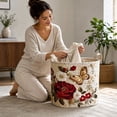 thumbnail image 4 of Quilted Laundry Basket with Handles, Large Fabric Storage Hampers, Foldable Designs for Socks, Cloth,Pant, 4 of 7