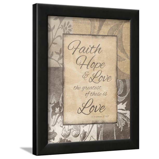 Faith Hope Love Framed Print Wall Art By Jace Grey