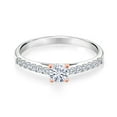 thumbnail image 2 of Gem Stone King 925 Silver and 10K Rose Gold Ring G/H Lab Grown Diamond Set with Moissanite (0.41 Cttw, Size 7), 2 of 4