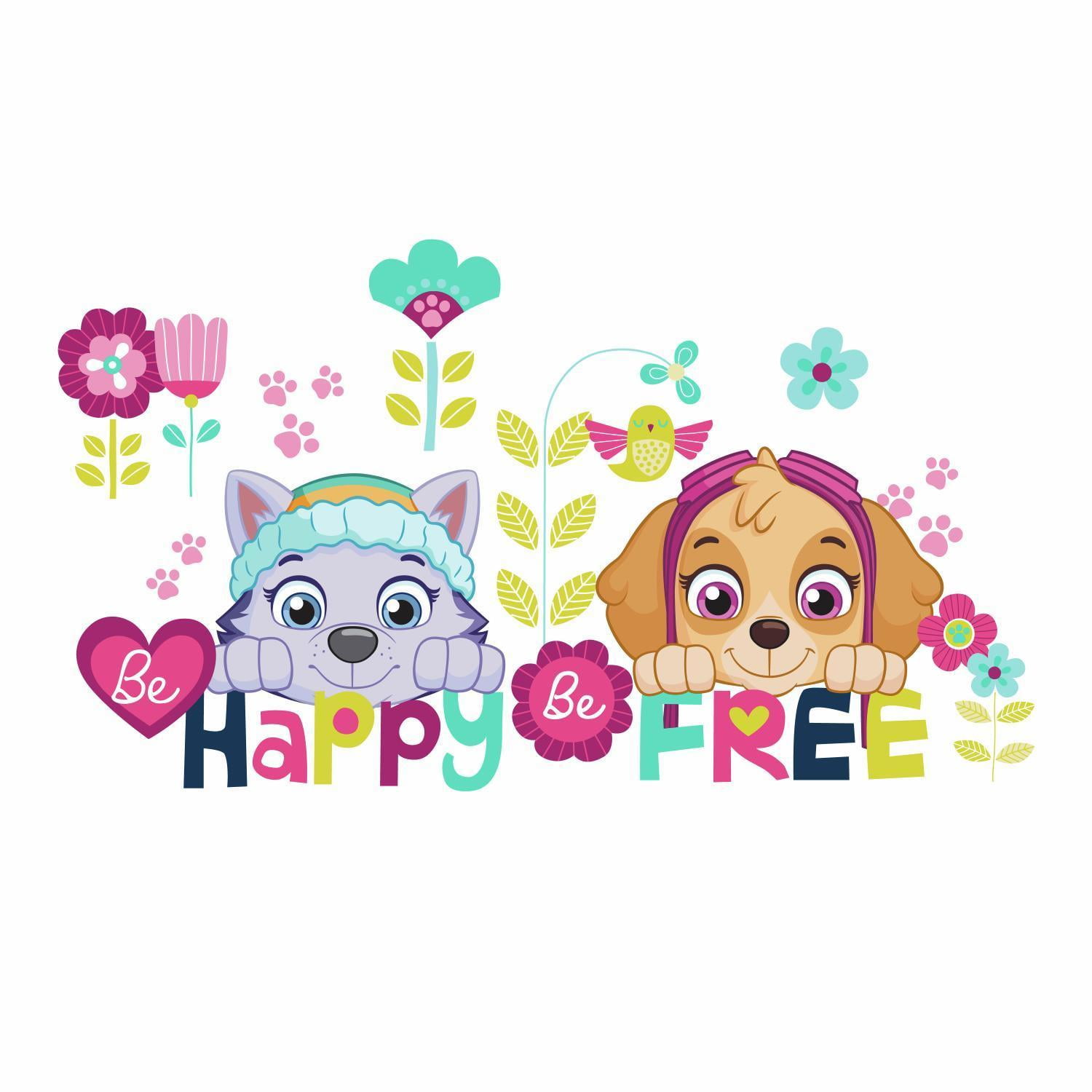 rotation Sved mørkere Paw Patrol Skye and Everest Be Happy Quote Peel & Stick Wall Decals Girls Paw  Patrol Stickers - Walmart.com