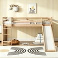 thumbnail image 4 of Bellemave Twin Size Loft Bed with Slide, Kids Low Loft Beds Frame with Ladder, Wood Toddler Loft Bed with Safety Guardrails (Natural), 4 of 7
