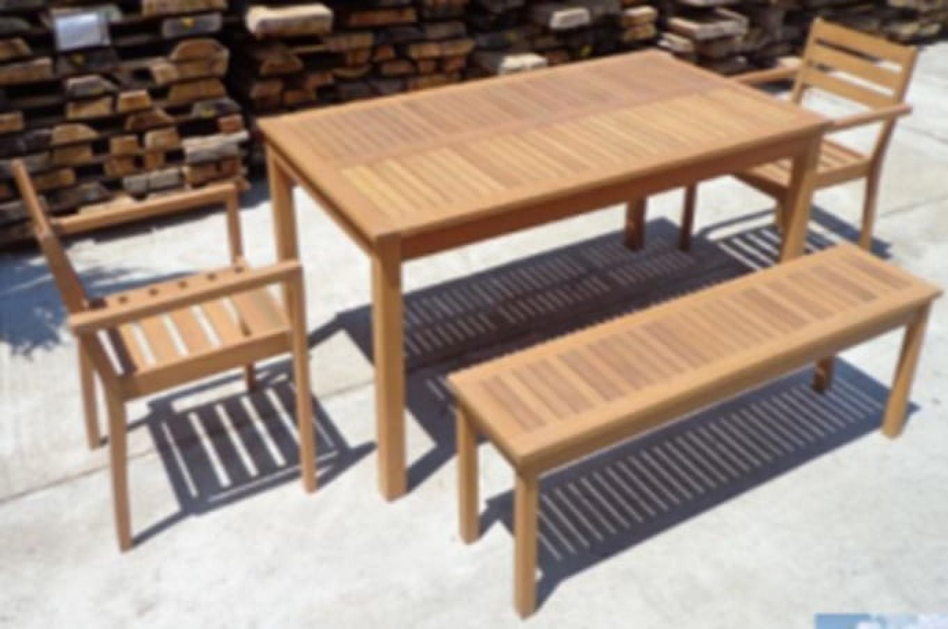4-Piece Acacia Wood Outdoor Patio Dining Set