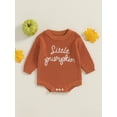 thumbnail image 2 of Suealasg Newborn Girl Boy Sweater Romper Baby Halloween Clothes 3 6 9 12 18 Months Infant Long Sleeve Letter Embroidery Knitted Sweater Bodysuit, 2 of 7