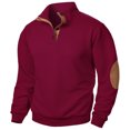 thumbnail image 2 of pstuiky camisa de manga larga para hombre, Suéter de hombre con botones, color liso, cuello alto, mangas largas y cuadrados pequeños Tops casuales para hombres l, 2 of 5