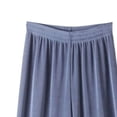 thumbnail image 4 of VBVC Women's Elastic Waist Wide Leg Pants , Ladies' Soft Flowy Casual Lounge Trousers , Lightweight Drape Pants For Women, Blue , Free Size, 4 of 5
