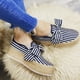 thumbnail image 1 of Zapatos informales de tacón plano con manga resistente al desgaste y plataforma a rayas con lazo para mujer Wmkox8yii  FOPL2195, 1 of 3