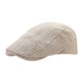 thumbnail image 4 of Men Women Thin‑Weight Linen Forward Cap Vintage Hat Breathable Sun Protection Literary‑Style Daily Outdoor Driving Headwear, 4 of 4