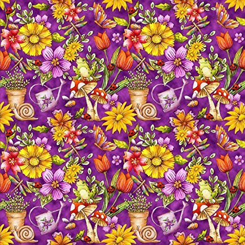 Blank Quilting 868055 Garden Glory Garden Allover Purple Cotton Fabric