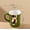 Green, variant on Cute Cat Ceramic Mug - Adorable Two-Color Cartoon Design, 350ml Embossed Breakfast Cup for Cat Lovers and Couples