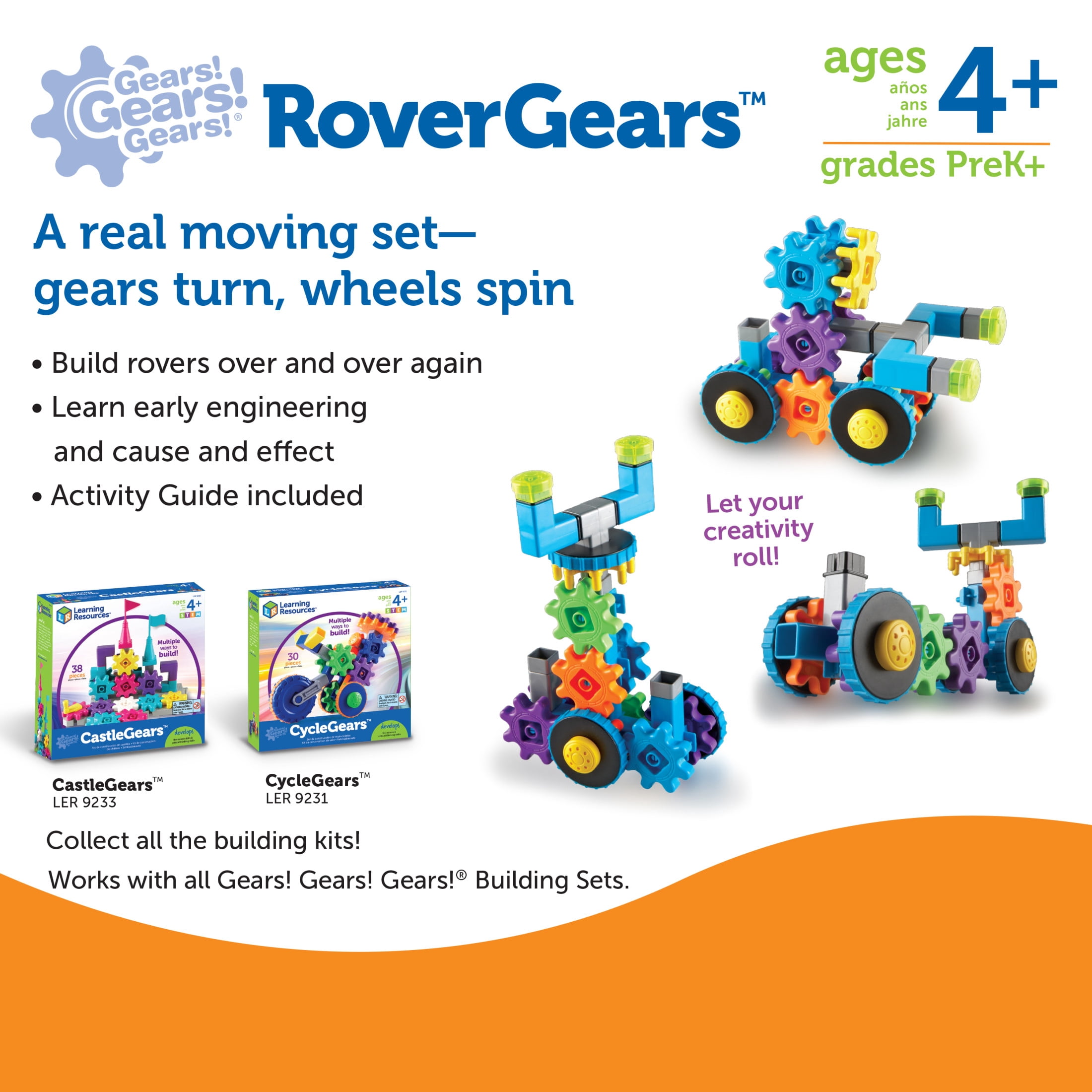 Learning Resources Gears! Gears! Gears! Rover Gears, Building Set, Ages 4+