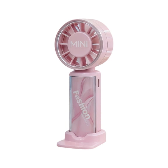 ROLKFUK Pink Handheld Turbo Fan, Portable Rechargeable High Speed Mini Fan, 3-Speed Quiet Personal Cooling for Travel, Camping, Office & Outdoor Use