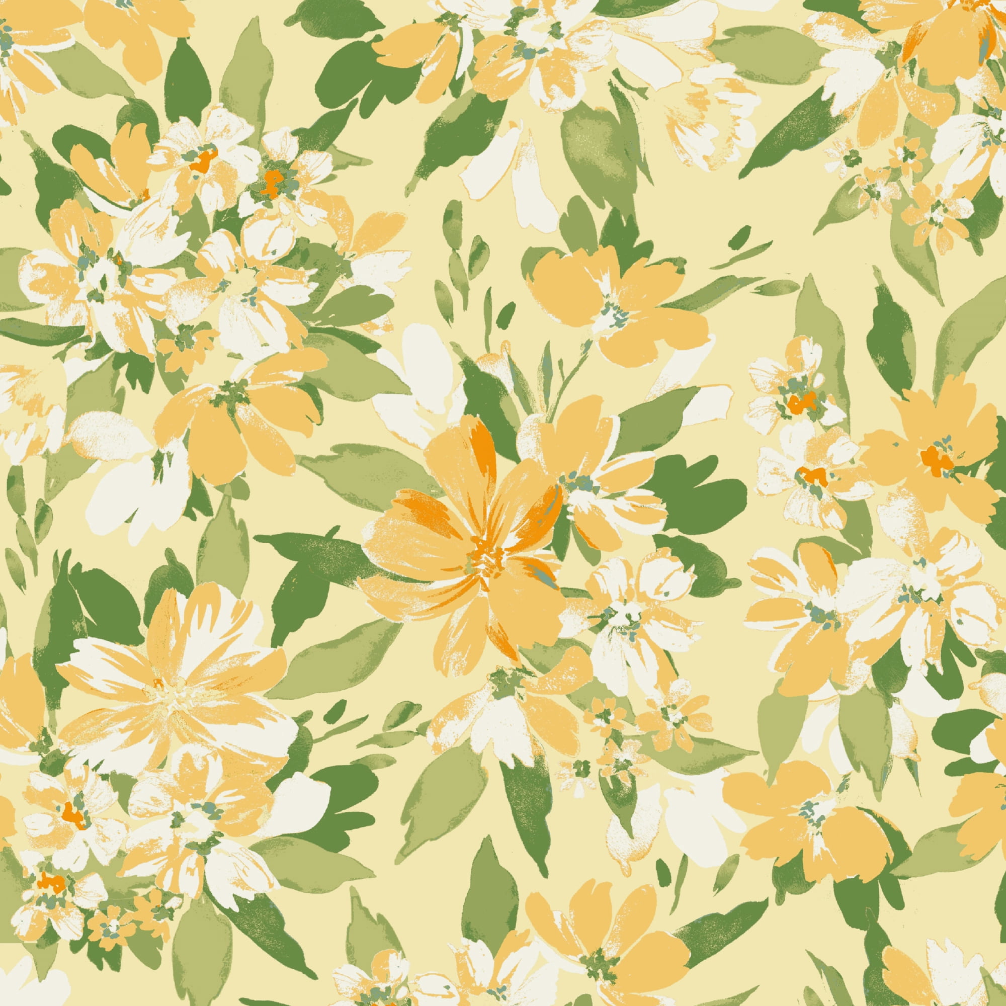 Mainstays 37 in x 19.5 in Yellow Floral 1-Piece Rectangle Outdoor Dining Chair Cushion