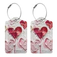 thumbnail image 3 of Pofeuu Textured Heart Abstract Art Print Luggage Tags, Privacy Cover ID Label with Stainless Steel Loop and Address Card for Travel Bag Suitcase-2 PCS, 3 of 5