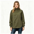 thumbnail image 2 of Women's Turtleneck Oversized Sweatshirt, Long Sleeve Fall Winter Casual Sweatshirt with Chest Pocket and Side Slit, Women's ,Size S-2XL, 2 of 4