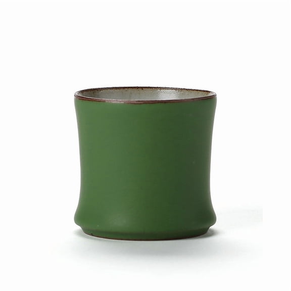 SLYNSHome Ceramic Tea Cup Green Coffee Mug Bamboo Shaped Coffee Cup