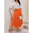 thumbnail image 5 of Osfvolr Women'S Elegant High Waist Casual Irregular Bohemian Maxi Dress with Pockets Orange Red M, 5 of 7