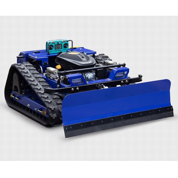 DeepKron YF550-PL Brushless 225cc Remote Control Tracked Lawn Mower with Snow Plow, 22 in Cutting Width, Dual 500W Brushless Drive Motors