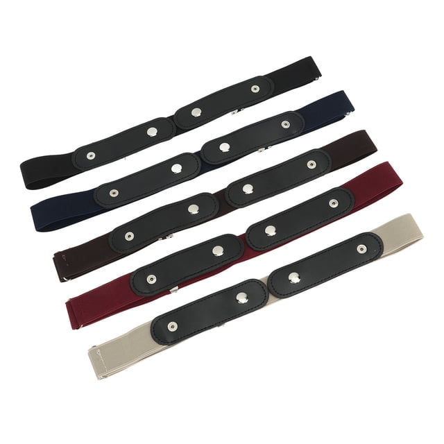 Cinturón ajustable sin hebilla, 5 piezas, cinturón elástico sin hebilla para mujer, cinturón ajustable sin hebilla, durabilidad extendida